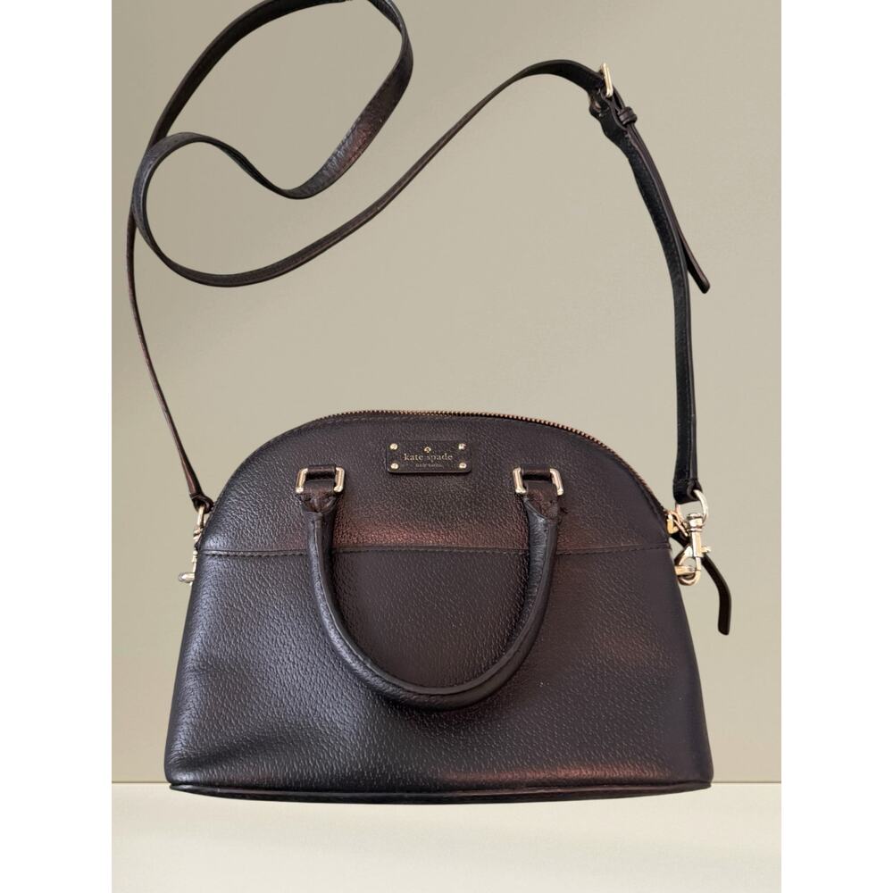 NWOT Kate Spade New York Black Pebbled Leather Satchel Crossbody